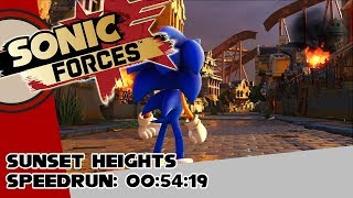 Sonic Forces - Sunset Heights Speedrun: 00:54.19