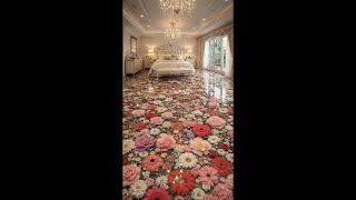🌸✨ Luxury Floral Resin Floor Bedroom Makeover | Slow Progressive Timelapse + Cinematic Walkthrough