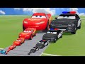 Big & Small Police Car VS Big & Small Lightning McQueen VS Thomas | BeamNG.drive