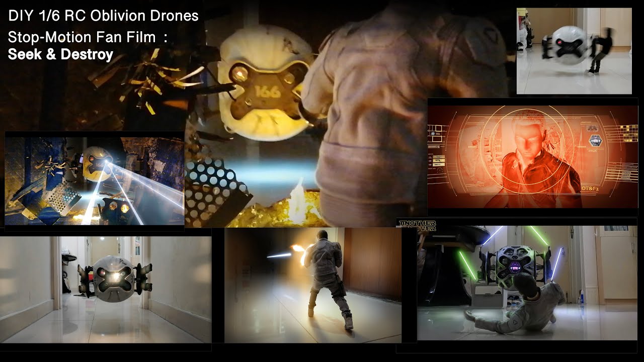 DIY 1/6 RC Oblivion Drones StopMotion Fan Film Seek & Destroy