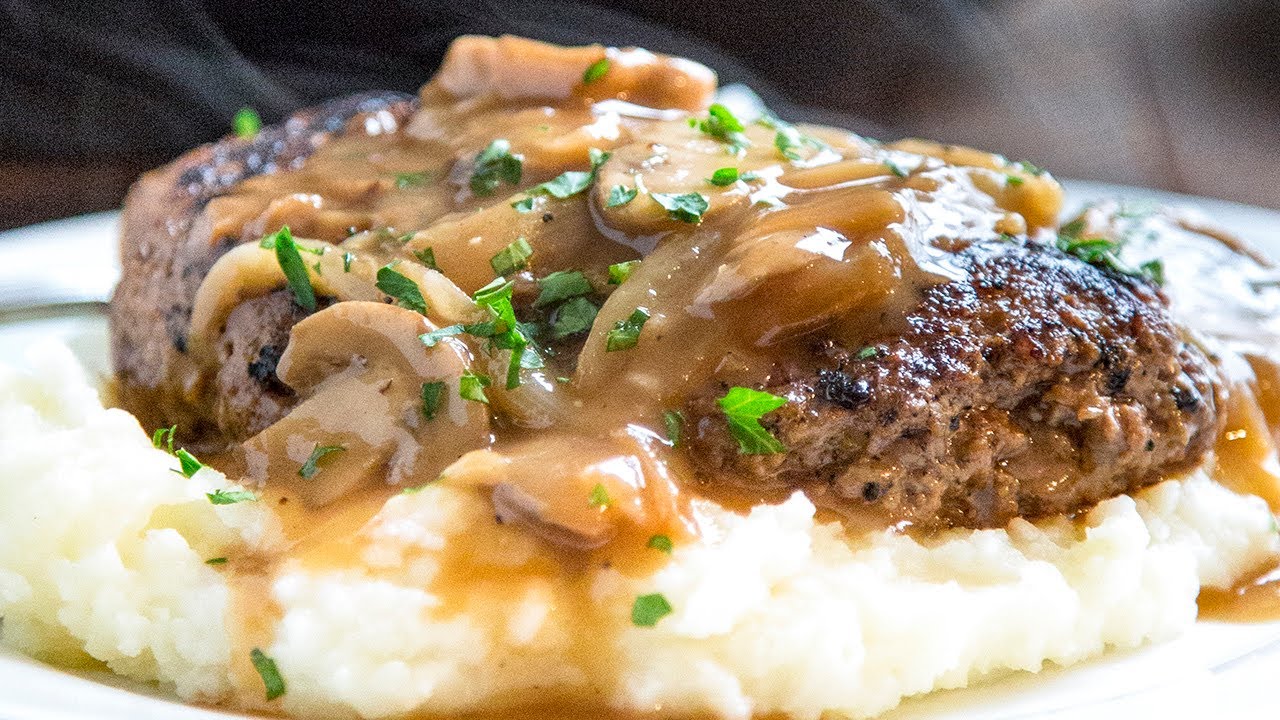 Salisbury Steak with Mushroom Gravy - YouTube