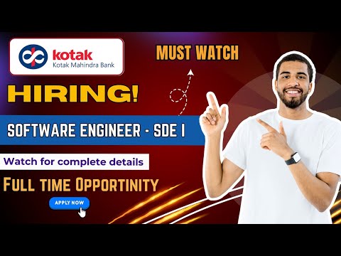 Kotak is hiring for Software Engineer || Apply Now - video from EngineersConnect