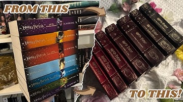 Lets REBIND The Harry Potter series Into LEATHER Bound Books! [DIY, Bookbinding]