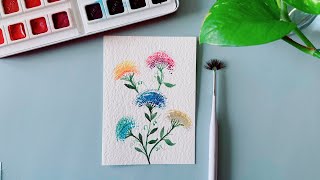 Easy Beginner Friendly Watercolor Flower Painting Tutorial / Step by Step