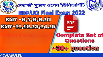 bdp/ug EMT 1st year ,2nd year,3rd year all paper  final exam 2022 questions answer pdf download