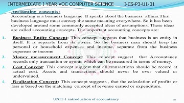 VOCATIONAL  COMPUTER  SCIENCE   1ST  YEAR  P3 - U1 - 01 - ACCOUNTANCY & TALLY