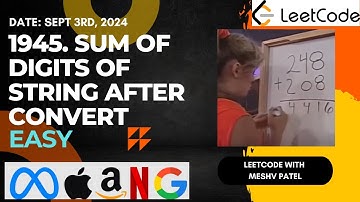 1945. Sum of Digits of String After Convert | String | Leetcode Daily Challenge | JAVA