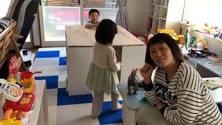 【DIY主婦】カラーボックスと端材で 子供と一緒にプレイテーブル作ろう‼️①〜土台作り→塗装〜