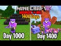 I Survived 1400 Days in HARDCORE Minecraft... Rare Blue Axolotl