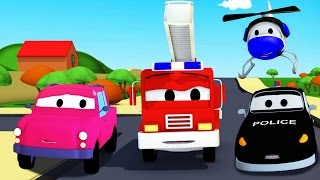 Der Streifenwagen: Der verschollene Pickup Truck in Car City/ Autos und Lastwagen Bau-Cartoon-Serie