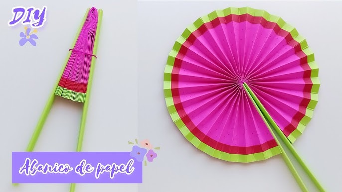 Como hacer un ABANICO de papel / how to make a paper hand fans / Muy  Lindo😍 