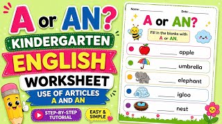 How to Make A and An Worksheet in Canva Kindergarten English Worksheet Tutorial