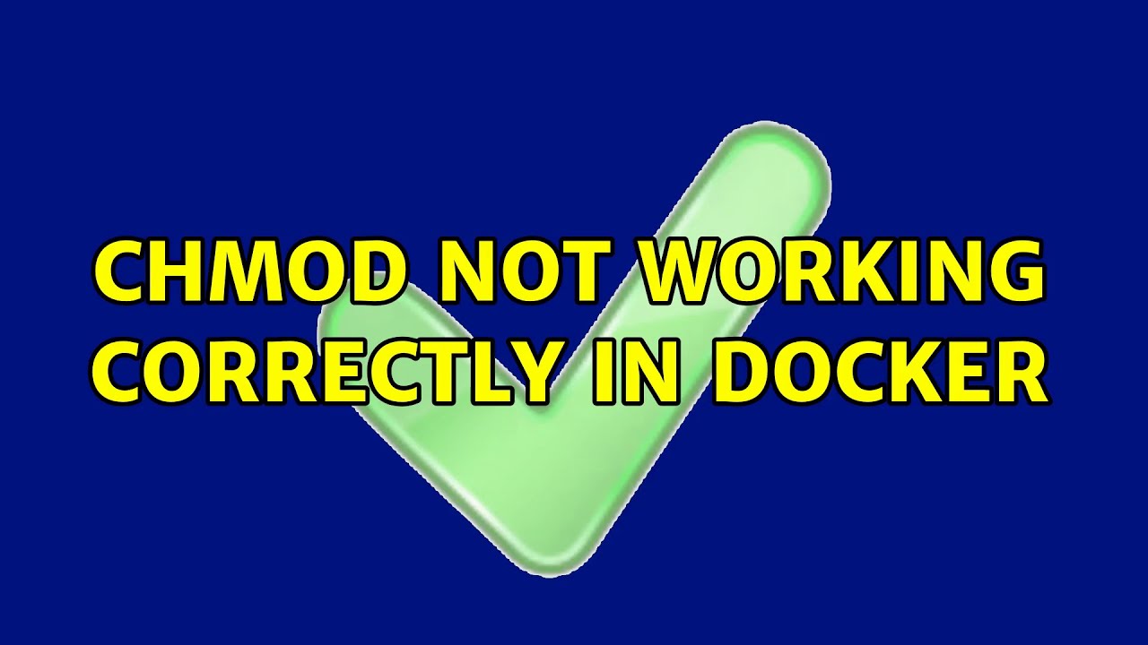 Chmod Not Working Correctly In Docker 5 Solutions YouTube