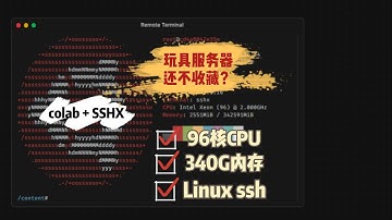 96核CPU340G内存Linux服务器免费用，支持ssh及root权限。colab+sshx