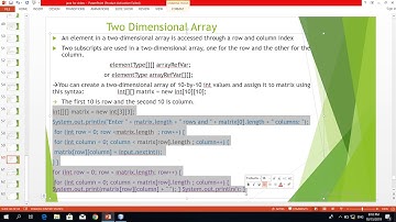 Two dimensional Array in java tutorial for beginner in amharic video 13