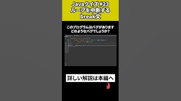 【Javaクイズ #23】ループを中断するbreak文