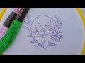 VERY EASY CUTE PUPPY IN A GARDEN HAND EMBROIDERY | TUTORIAL l #embroidery #easyembroidery
