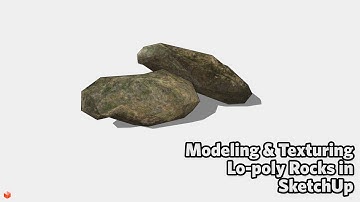 SketchUp Lo-Poly Rock | Speed Modeling & Texturing