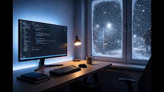 3AM Snowstorm Coding Room – 2 Hours Deep Focus (No Music)