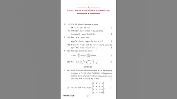 Trigonometry and matrices | previous year question paper | Important Questions | Bsc Sem 1 puchd.