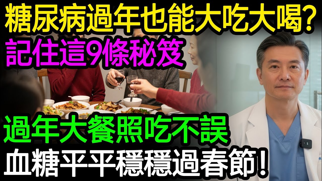 糖尿病過年也能大吃大喝？記住這9條秘笈，血糖乖乖聽話，吃飽不挨餓！#糖尿病飲食 #降血糖 #過年怎麼吃 #胰島素 #低GI #血糖控制 #健康飲食