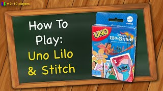 How to play Uno Lilo & Stitch
Learn the rules to the card game Uno Lilo and Stitch quickly and concisely - This video has no distractions, just the rules. For a refresher of the original rules of Uno, check out this video: https://youtu.be/sfeBBVuPLgw
Dont own the game? Buy it here:
amazon.com - https://amzn.to/4q89cSj
amazon.ca - https://amzn.to/4s0wXxx
amazon.co.uk - https://amzn.to/3MLhMrO
amazon.es - https://amzn.to/48HVPTg
amazon.de - https://amzn.to/4qeGbEJ
amazon.it - https://amzn.to/4s0wY4z
(As an Amazon Affiliate, I earn from qualifying purchases)
https://boardgamegeek.com/boardgame/458178/uno-lilo-and-stitch
RULES:
The rules are the same as regular Uno, except for these changes. Each type of card is themed with different image. The Wild ohana Card is a wild that may be played on any card. When you play a Wild ohana all player with more than 4 cards must place cards from their hand underneath this card until they have 4; and every player with less than 4 cards must draw from the top of the deck until they have 4. Then you pick the color that resumes play.
At the beginning of the game, if a Wild ohana card is the first card flipped, ignore it and flip a new card. At the end of the game each Wild ohana card left in an opponent’s hand is worth 50 points. How to play Uno Lilo & Stitch