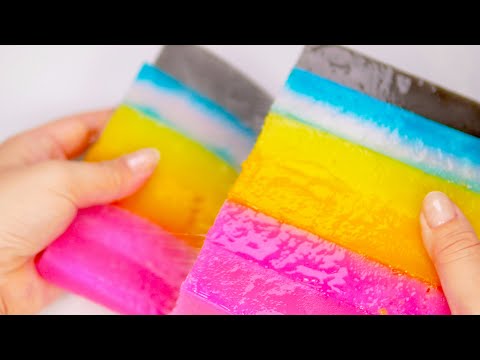 ☁ASMR☁重ねてシャキシャキスライムを切る！つぶす！混ぜる！Cut, crash, mix Jelly Cube Slime☁音フェチ☁｜ASMR Sora