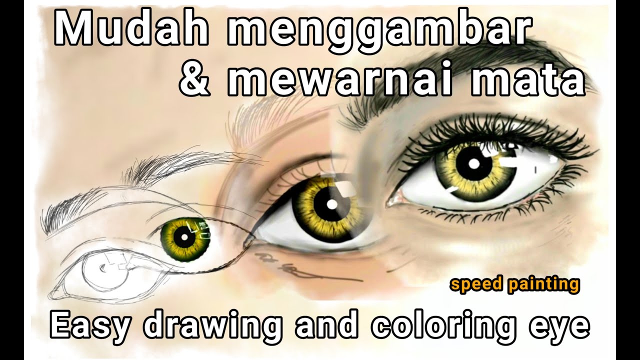 Cara mudah menggambar & mewarnai mata menggunakan ibis paint x | How to ...