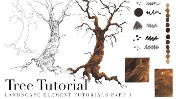 Tree Painting Tutorial on Procreate - Landscape Elements Tutorial Series