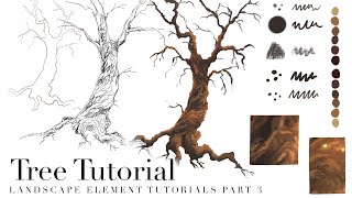 Tree Painting Tutorial on Procreate  Landscape Elements Tutorial Series