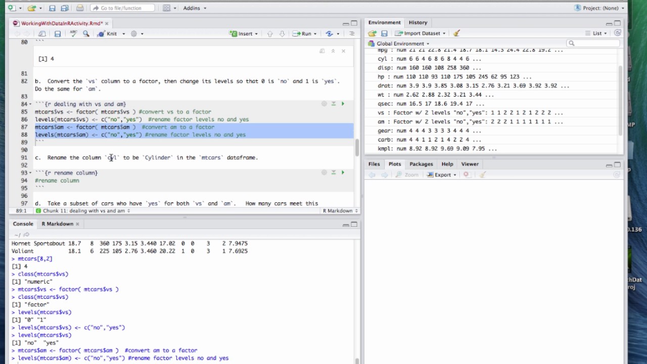 Working With Data in R Activity Q2 - YouTube