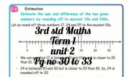 3rd std Maths - Unit 2 Numbers - Estimation