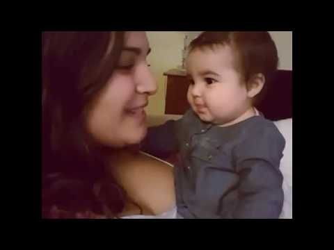 طفل قبلة والدتها مضحك جدا Baby Kiss His Mother Very Funny