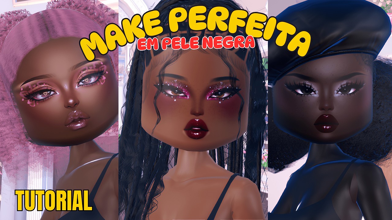 Como FAZER MAQUIAGEM PERFEITA em PELE NEGRA no Dress To Impress | BHM Roblox