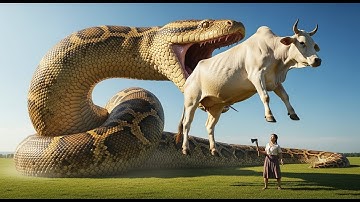 Brave Rescuers Confront a Giant Python to Protect an Autistic Cow 🐍🐄