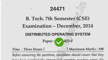 2014 Mdu BTech CSE 7th Sem Distributed Operating System Question Paper