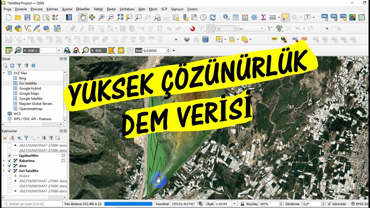 Google earth ve Qgis ile yüksek çözünürlükte DEM verisi indirme