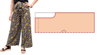 การตัดและเย็บกางเกง Palazzo ที่ง่ายมาก | DIY กางเกง culotte พร้อมเข็มขัด