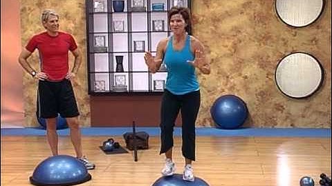BOSU Dome Squat with Jump Stick
