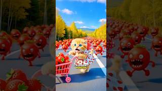 A Cute Cat Is Being Chased By A Monster funnyshorts funny cat cartoon animation