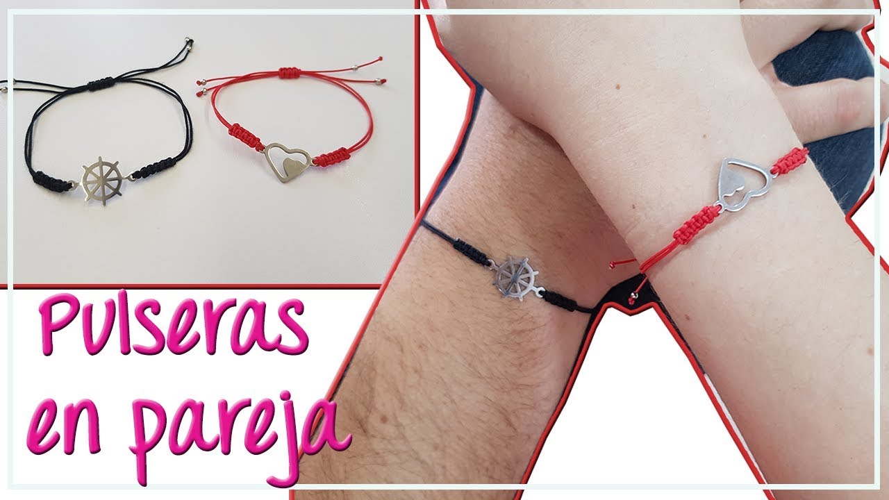 Como hacer pulseras para PAREJAS fáciles con letras ❤️ PULSERAS para SAN  VALENTÍN #sanvalentin 