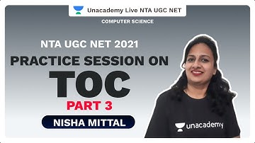 NTA UGC NET 2021 |Practice Session on TOC by Nisha Mittal - Part 3