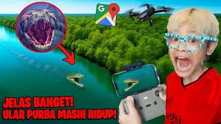 GOOGLE MAP LOCATION OF ANCIENT TITAN SNAKE RECORDED BY DRONE LOOKING REAL IN THE MIDDLE OF THE AM...