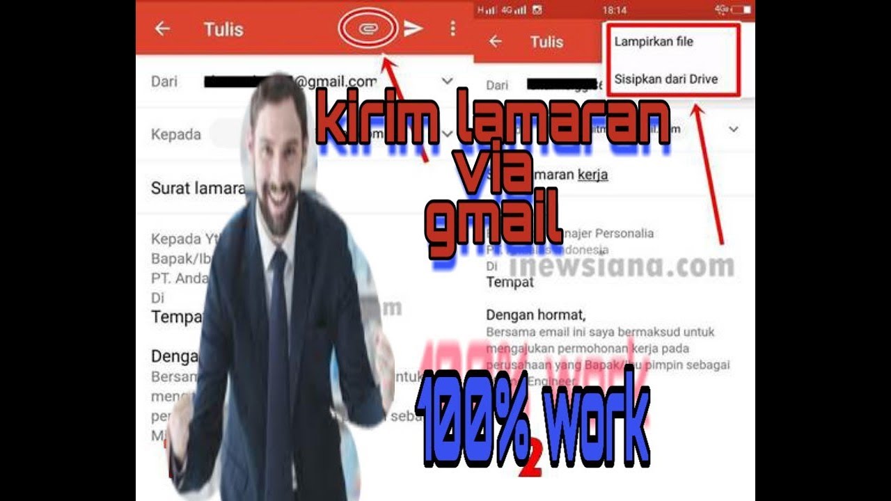 cara buat lamaran via email/gmail pdf di hp 