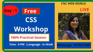 Day 1 | CSS Training By Shilpa Nikhare | CNC WEB WORLD