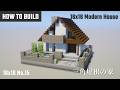 マイクラ建築:三角屋根の現代風の家の作り方。16x16 No.15【Minecraft Tutorial】