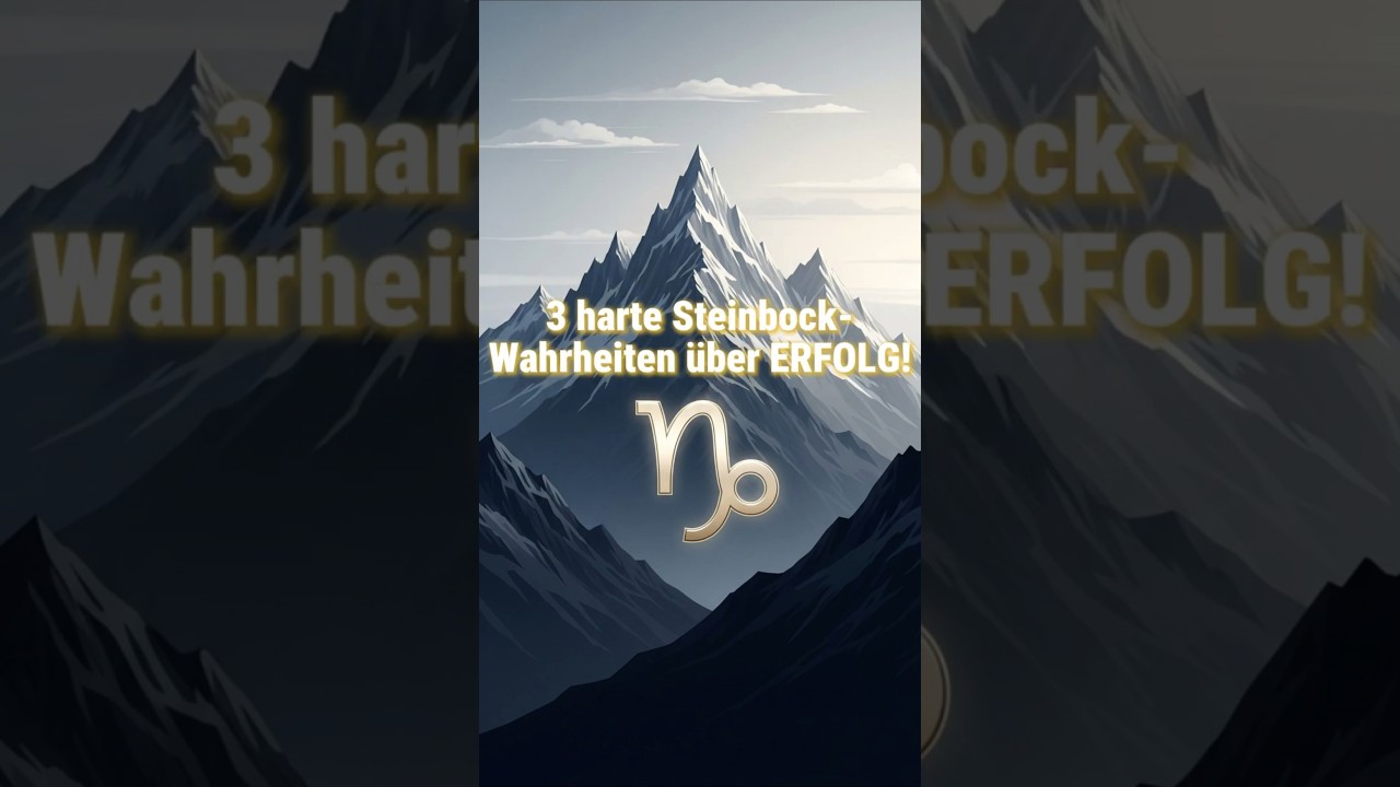 3 HARTE STEINBOCK-WAHRHEITEN über ERFOLG! 🐐 (Steinbock-Season 2025)