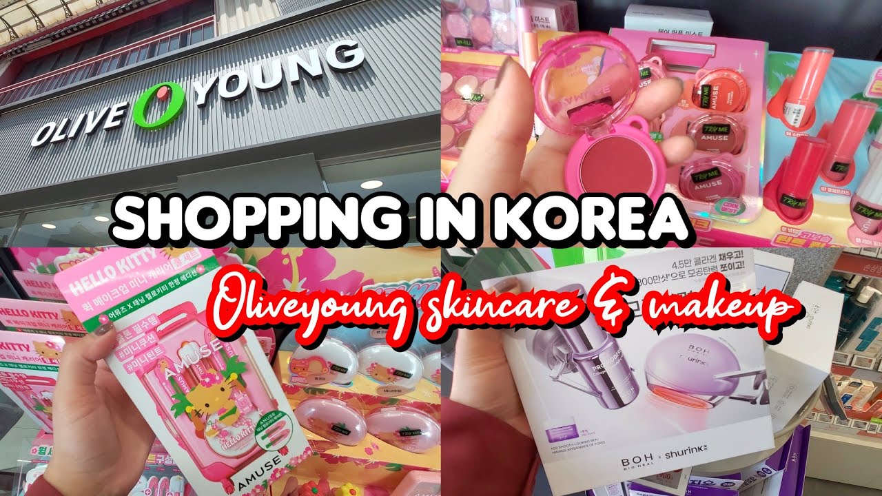 Shopping in korea 🇰🇷 vlog, OLIVEYOUNG Best  skin elasticity products 🛍 New skincare and makeup