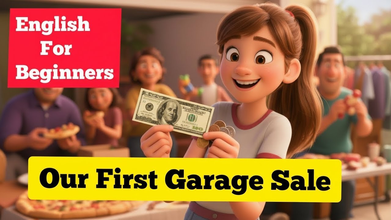 A Busy Saturday Our First Garage Sale | Family Life in the USA | English for Beginners