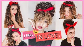 5 Hairstyles With Bandana For Curly Hair { subtitled } | by  Bélit Araújo